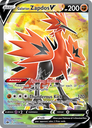 Galarian Zapdos V 173/198 (Chilling Reign)