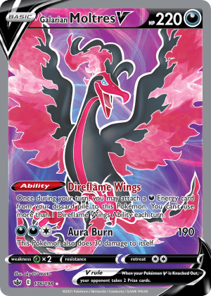 Galarian Moltres V 176/198 (Chilling Reign)