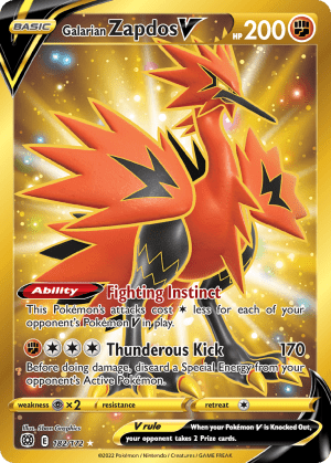 Galarian Zapdos V 182/172 (Brilliant Stars)