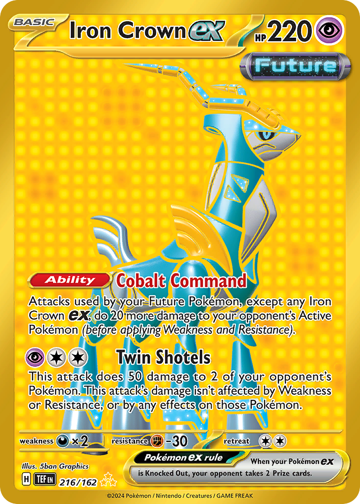 Pokemon Carta Singola - Corona Di Ferro Ex 216/162 - Forze Temporali - Oro Iper Raro - Edizione Italiana