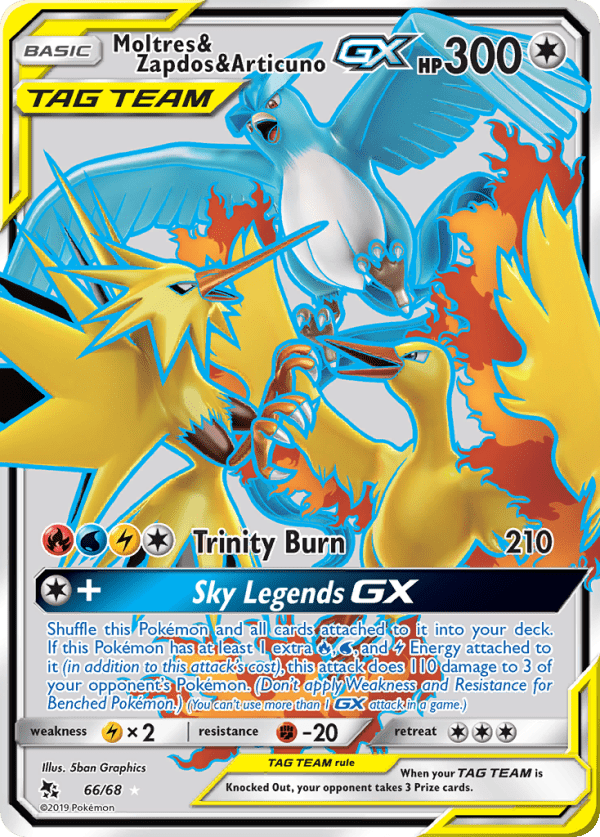 Moltres & Zapdos & Articuno GX 66/68 (Hidden Fates)