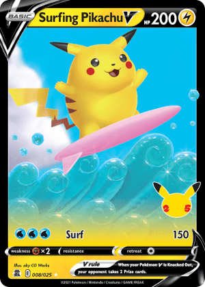 Surfing Pikachu V 008/025 (Celebrations)