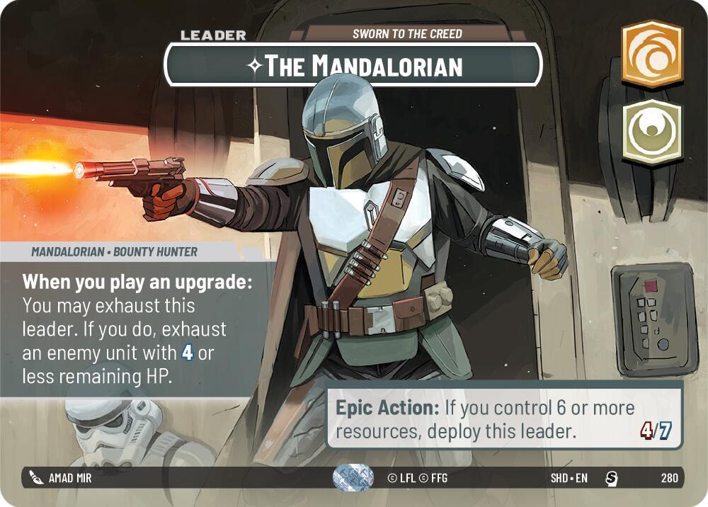 The Mandolorian - showcase card. STARWARS shadows of the galaxy TCG card set.