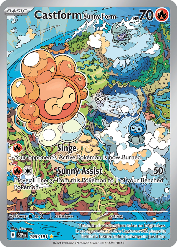 Castform Sunny Form - Surging Sparks - 195/191