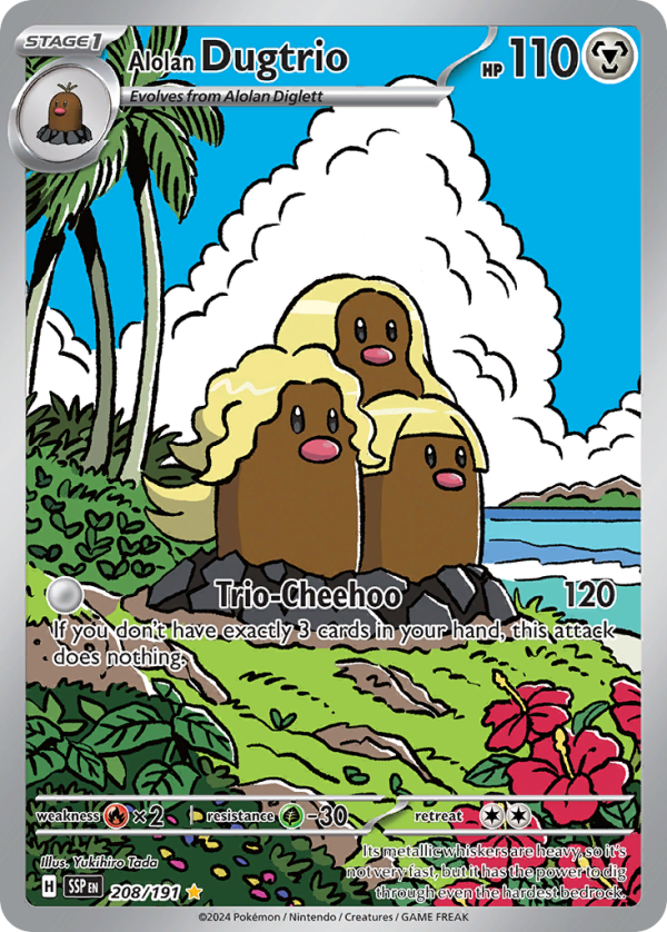 Alolan Dugtrio - Surging Sparks - 208/191