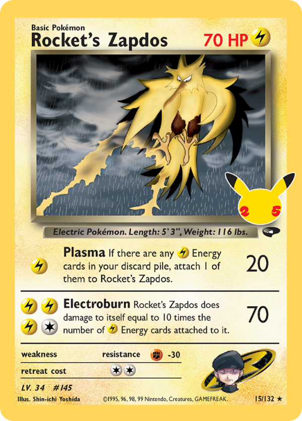 Rocket's Zapdos - Celebrations: Classic Collection - 15/25