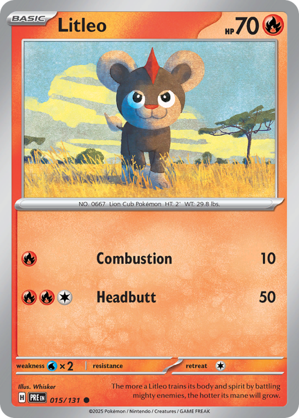 Litleo - Prismatic Evolutions - 015/131 (Master Ball Reverse Holo)