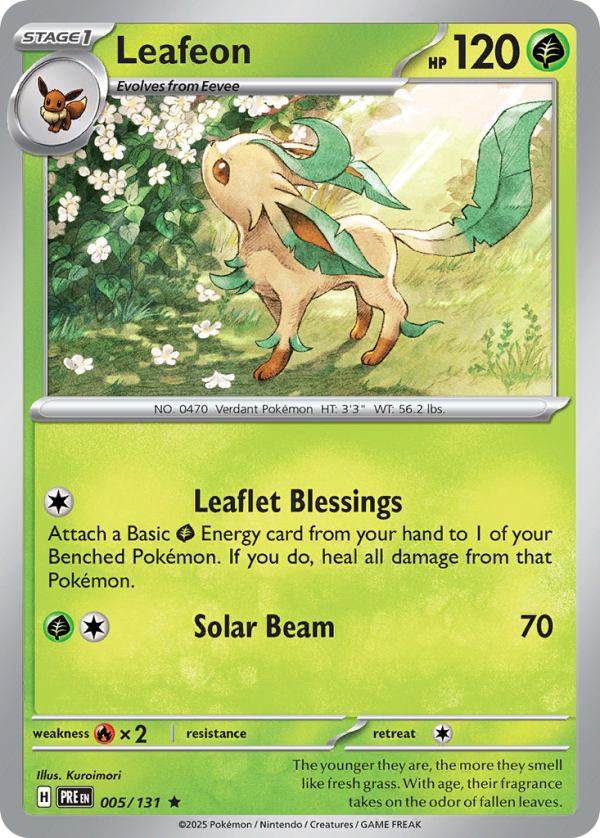 Leafeon - Prismatic Evolutions - 005/131 (Poké Ball Reverse Holo)