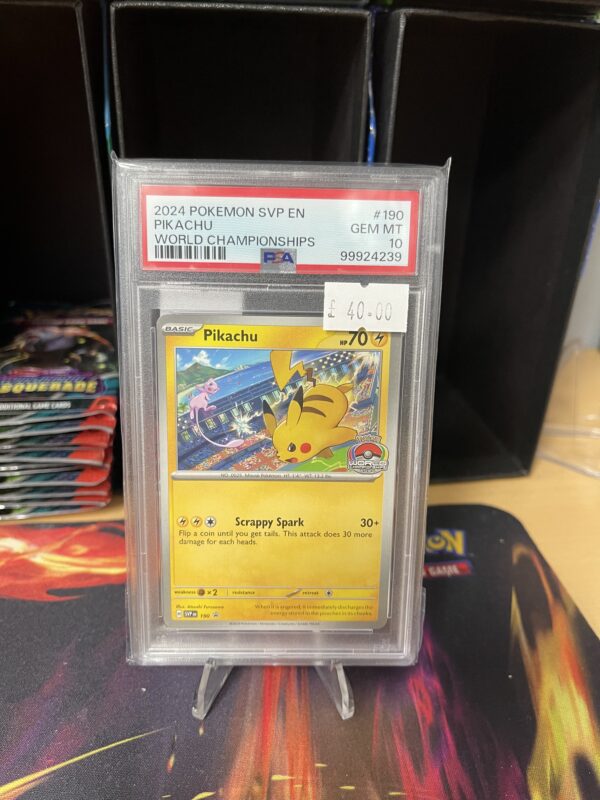 Pokémon Scarlet & Violet Promo Pikachu World Championships SVP190 - PSA 10
