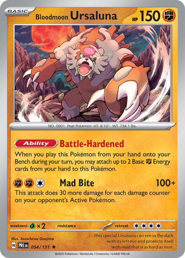 Bloodmoon Ursaluna - Prismatic Evolutions - 054/131 (Poké Ball Reverse Holo)