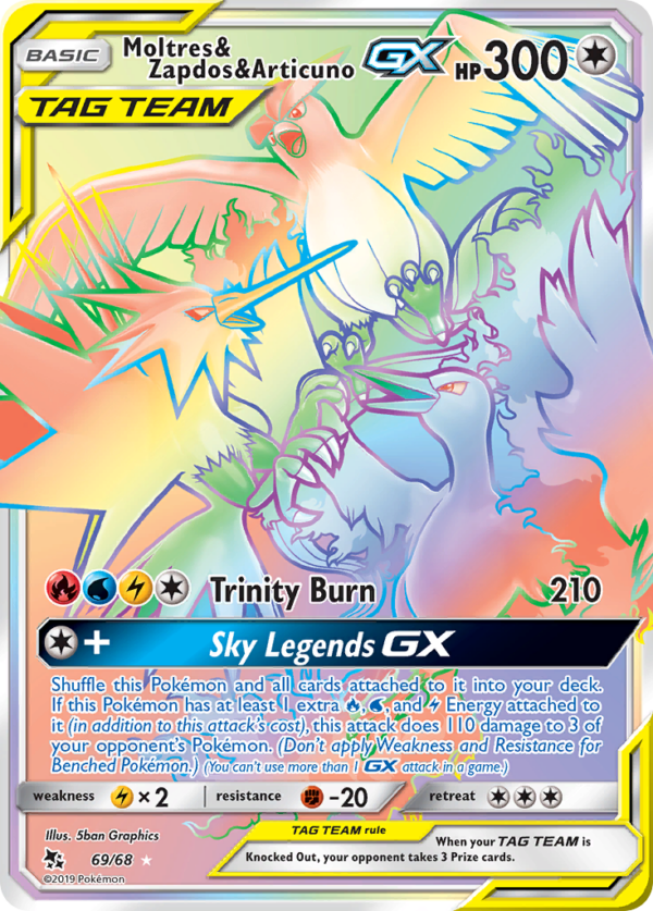 Moltres & Zapdos & Articuno-GX - Hidden Fates - 69/68