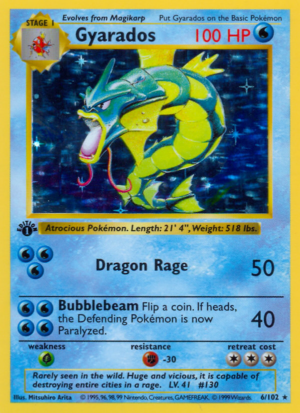 Gyarados - Base - 6/102 - Unlimited (Damaged)