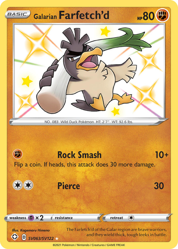 Galarian Farfetch'd - Shining Fates Shiny Vault - SV063/122