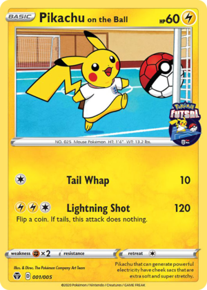 Pikachu on the Ball - Pokémon Futsal Collection - 001/005 (Sealed)