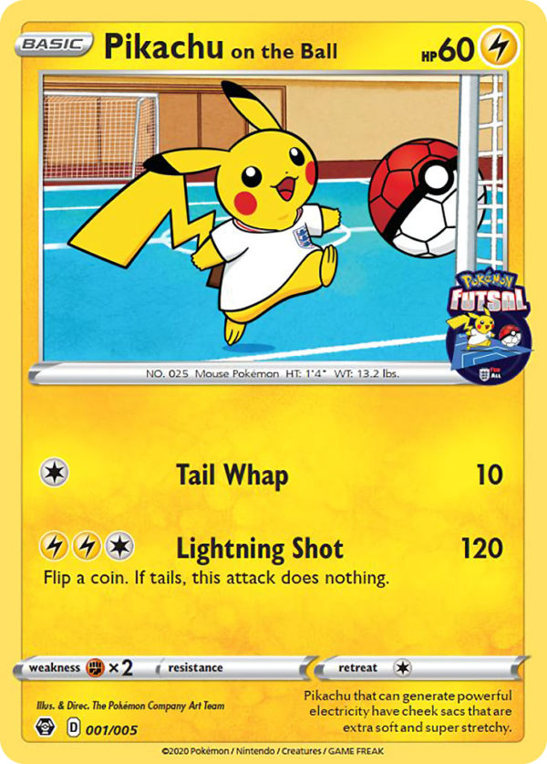 Pikachu on the Ball - Pokémon Futsal Collection - 001/005 (Sealed)