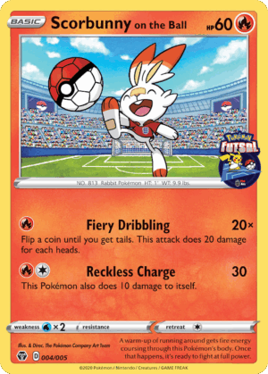 Scorbunny on the Ball - Pokémon Futsal Collection - 004/005 (Unsealed)