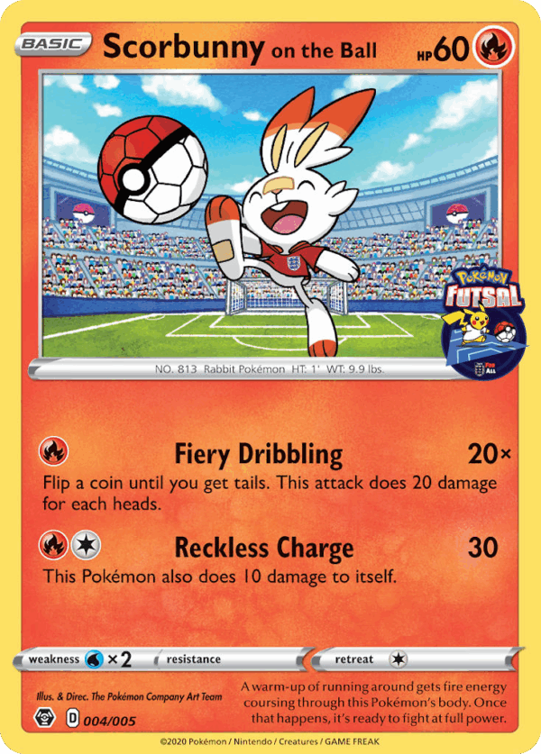 Scorbunny on the Ball - Pokémon Futsal Collection - 004/005 (Unsealed)