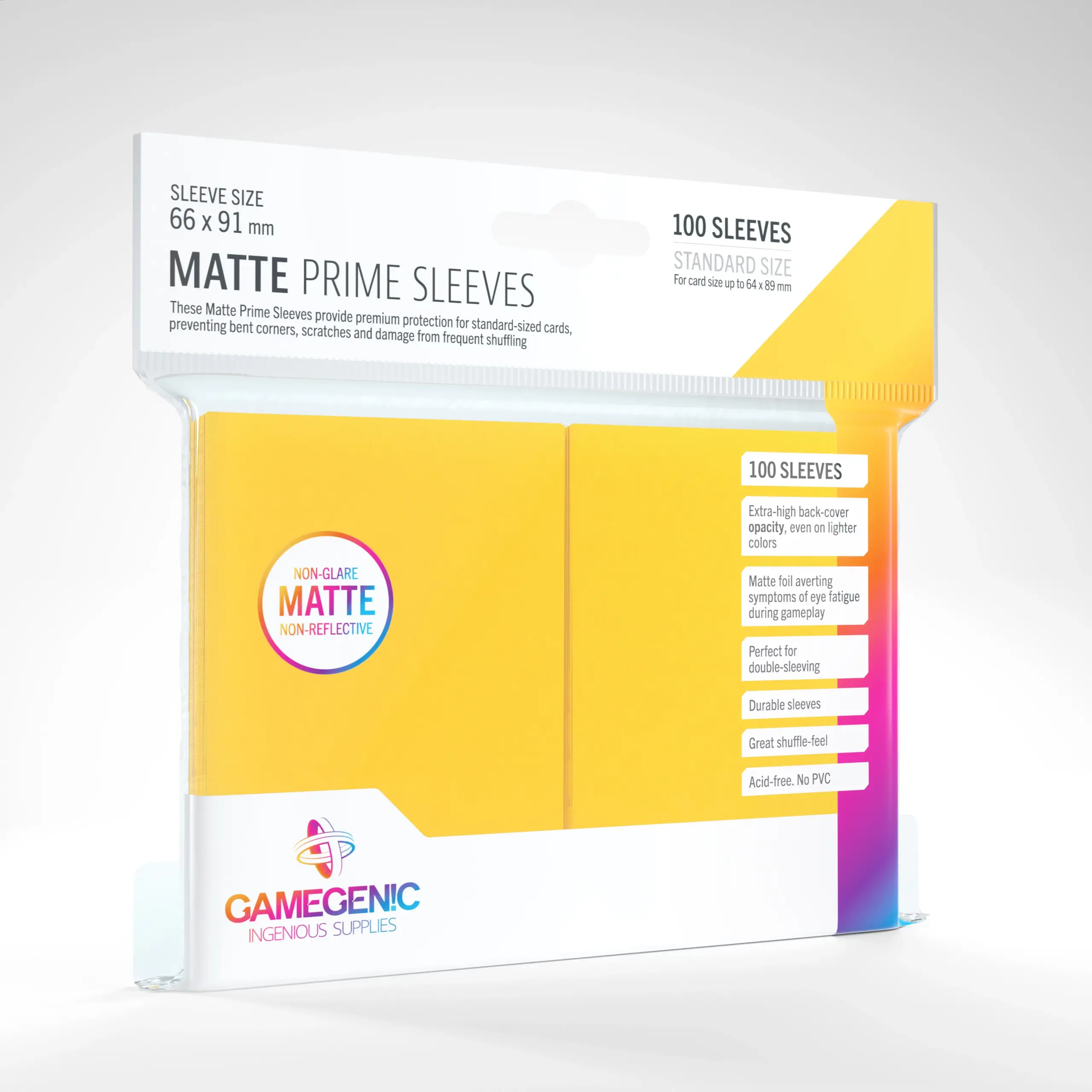 Game Genic Matte Prime Sleeves - Yellow (100 pack)
