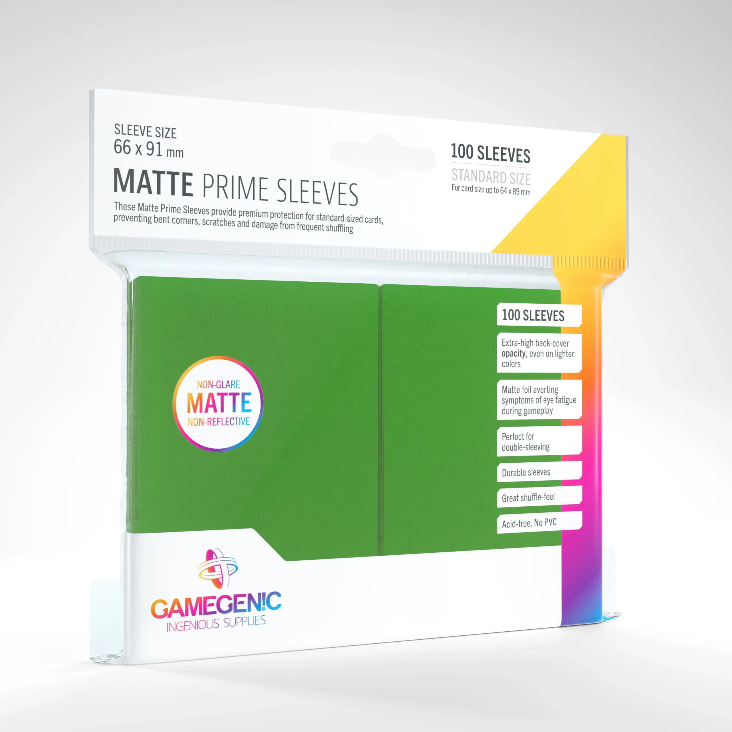 Game Genic Matte Prime Sleeves - Green (100 pack)