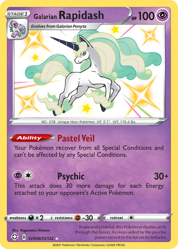 Galarian Rapidash - Shining Fates Shiny Vault - SV048/SV122