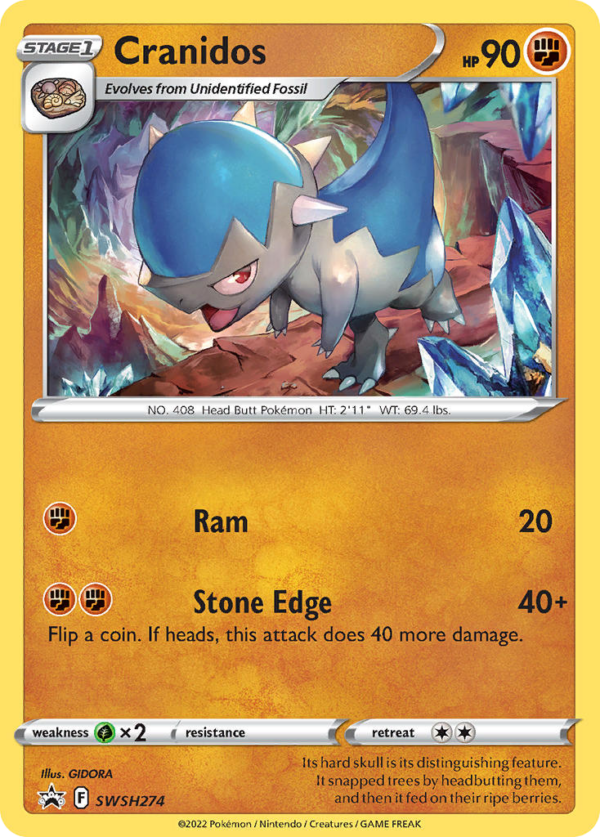 Cranidos - SWSH Black Star Promos - SWSH274/307 (Unsealed)