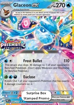 Glaceon ex - Prismatic Evolutions - 026/131 (Sealed Stamped)
