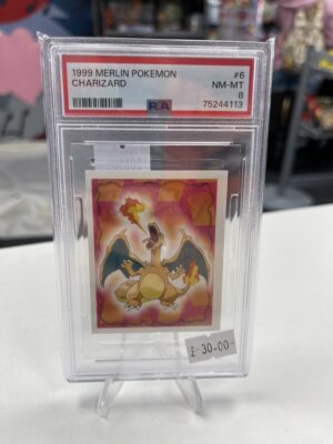 Pokémon Merlin Charizard Sticker - PSA 8