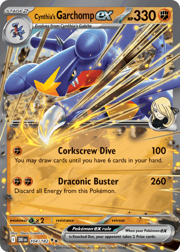 Cynthia's Garchomp ex - Destined Rivals - 104/182