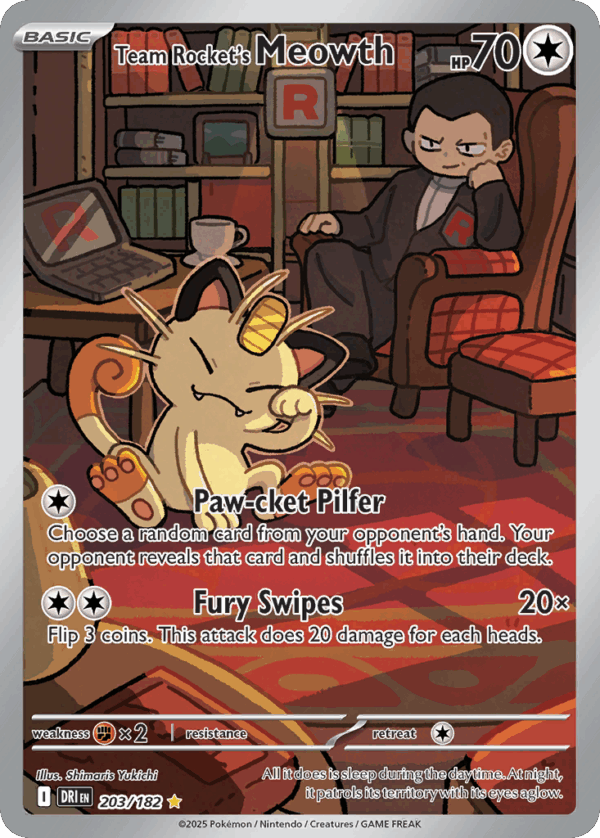 Team Rocket's Meowth - Destined Rivals - 203/182