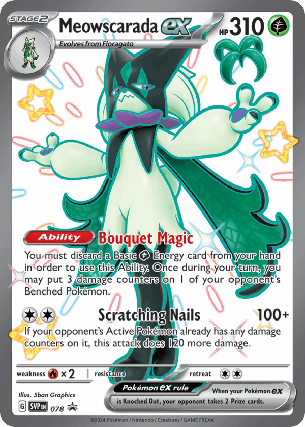 Meowscarada ex - Scarlet & Violet Black Star Promos - SVP 078 (Unsealed)