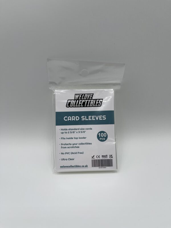 A 100 pack of We Love Collectibles branded standard Card Sleeves.