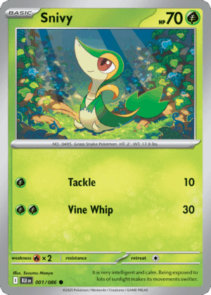 Snivy - Black Bolt - 1/86 (Poke Ball Reverse Holo)