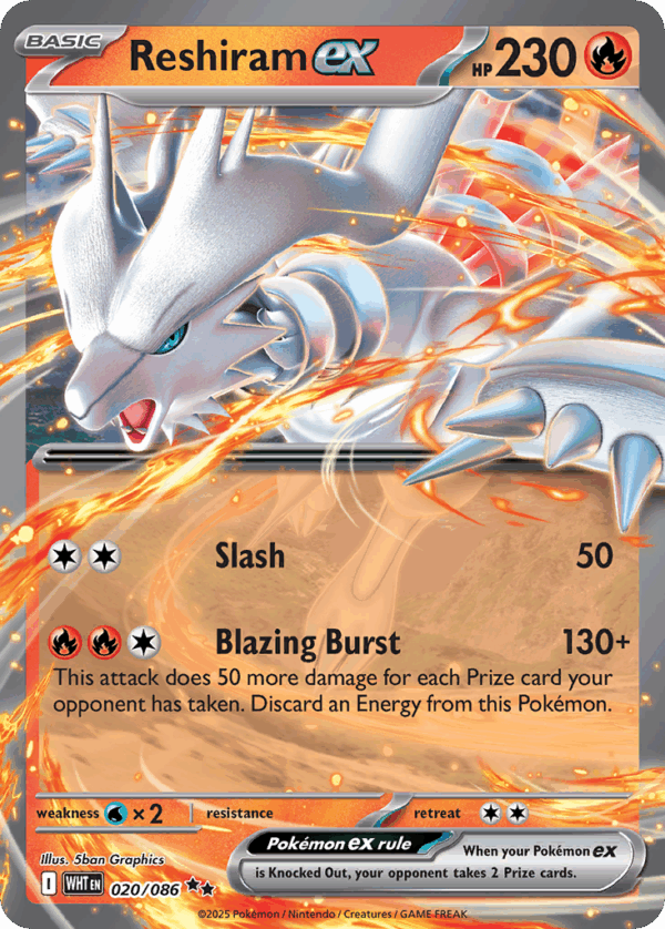 Reshiram ex - White Flare - 020/086