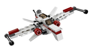 The completed LEGO Star Wars ARC-170 Starfighter polybag set 30247, showing the mini-build ship.