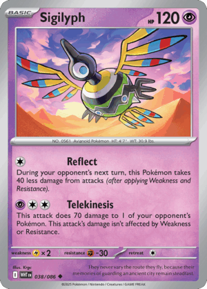 Sigilyph - White Flare - 038/086 (Poké Ball Reverse Holo)