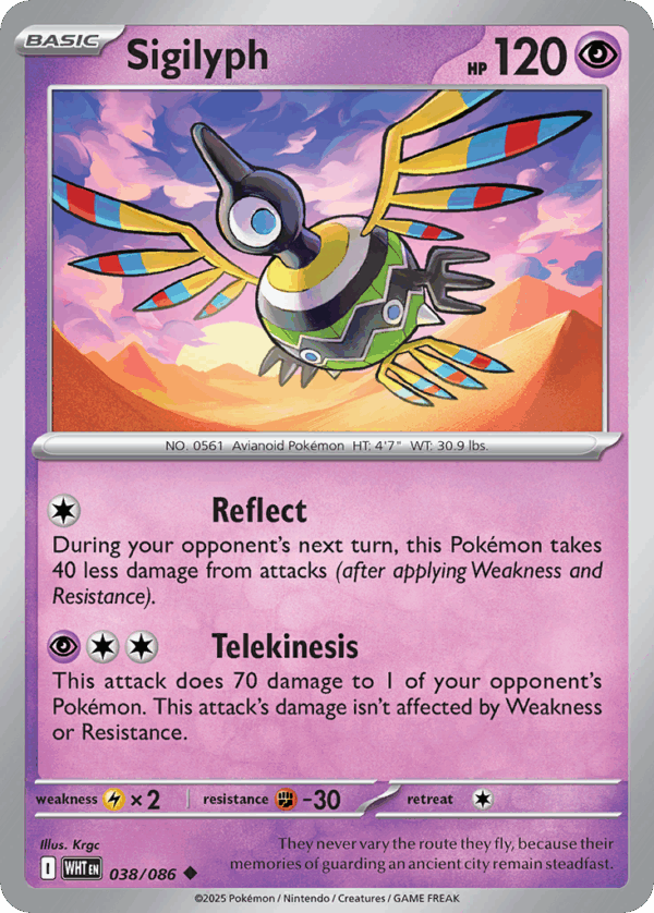 Sigilyph - White Flare - 038/086 (Poké Ball Reverse Holo)