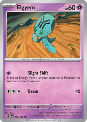 Elgyem - Black Bolt - 40/86 (Poke ball Reverse Holo)