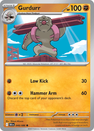 Gurdurr - Black Bolt - 048/086 (Poké Ball Reverse Holo)