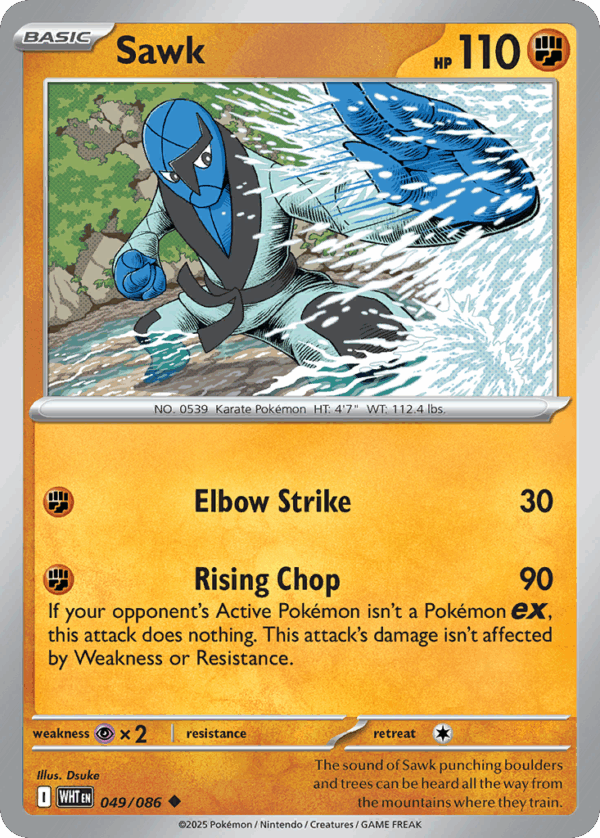 Sawk - White Flare - 049/086 (Master Ball Reverse Holo)