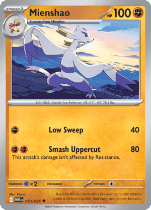 Mienshao - White Flare - 53/86 (Masterball Reverse Holo)