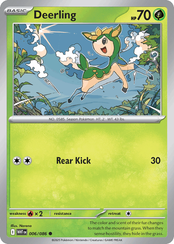 Deerling - White Flare - 6/86 (Poke Ball Reverse Holo)