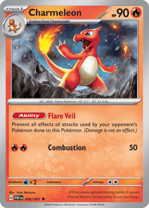 Charmeleon - Paldean Fates - 008/91 (Cosmic Holo)