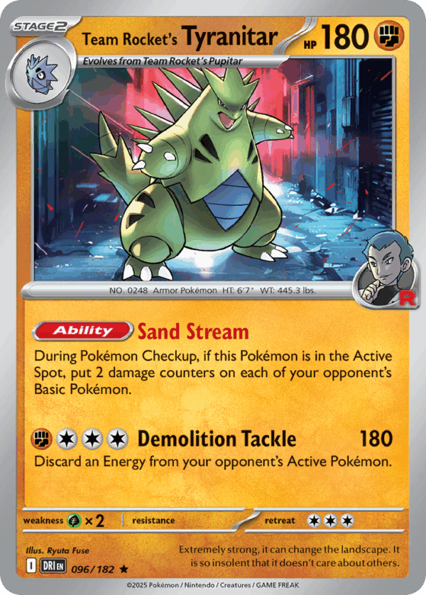 Team Rocket's Tyranitar - Destined Rivals - 96/182 (Pokemon Center Stamped Promo) (Sealed)