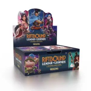 A sealed booster display box for Riftbound: League of Legends Trading Card Game - Origins.