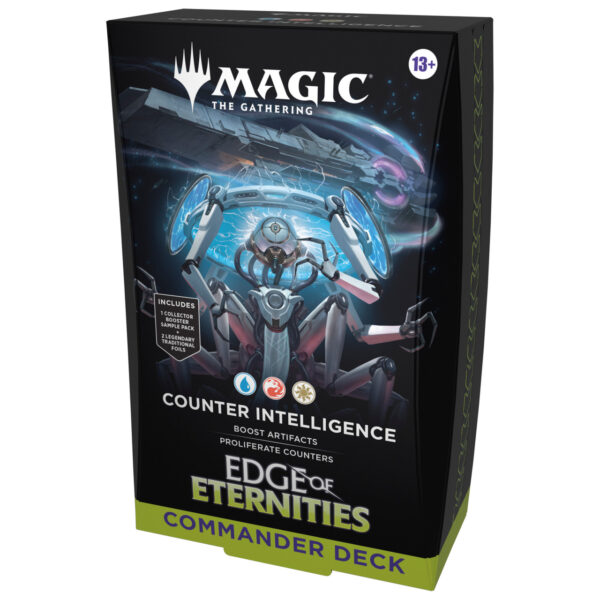 The box for the Magic: The Gathering Edge of Eternities Commander Deck, "Counter Intelligence."