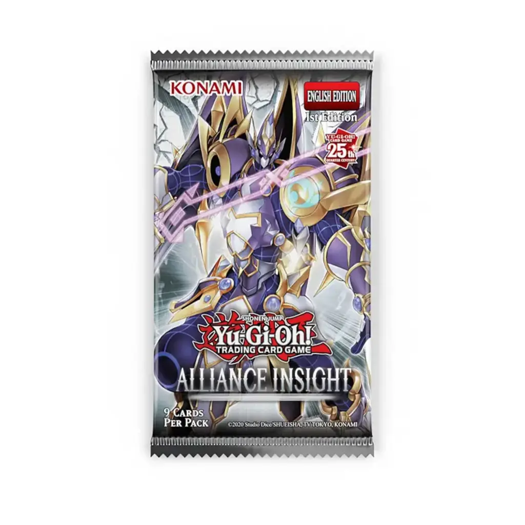 A single booster pack from the Yu-Gi-Oh! TCG set, Alliance Insight.