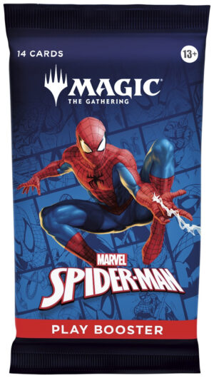 A single Play Booster pack for the Magic: The Gathering - Marvel's Spider-Man crossover set.