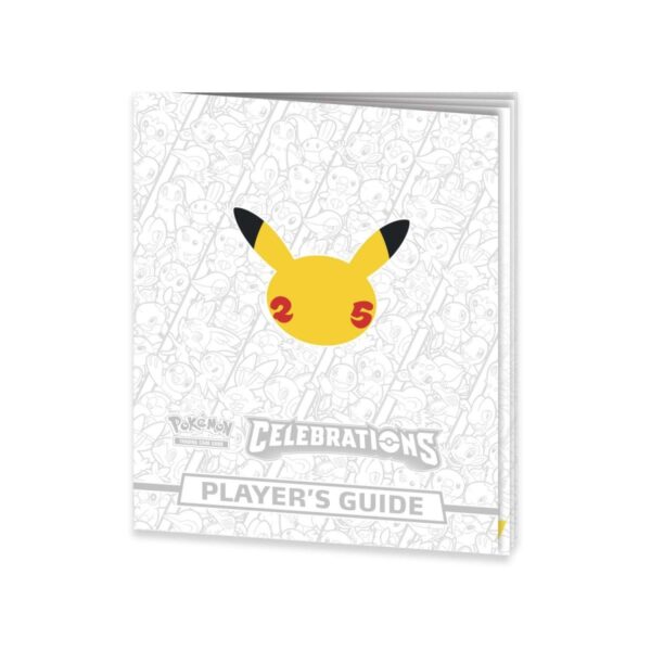 The player's guide for the Pokémon TCG Celebrations expansion, featuring the 25th Anniversary Pikachu logo.
