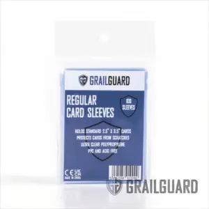 A 100 pack of Grail Guard Regular Card Sleeves for standard TCG cards.