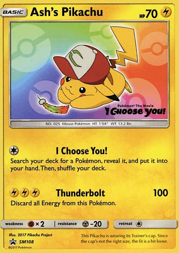 Ash's Pikachu - SM Black Star Promos - SM108/248 (Sealed)